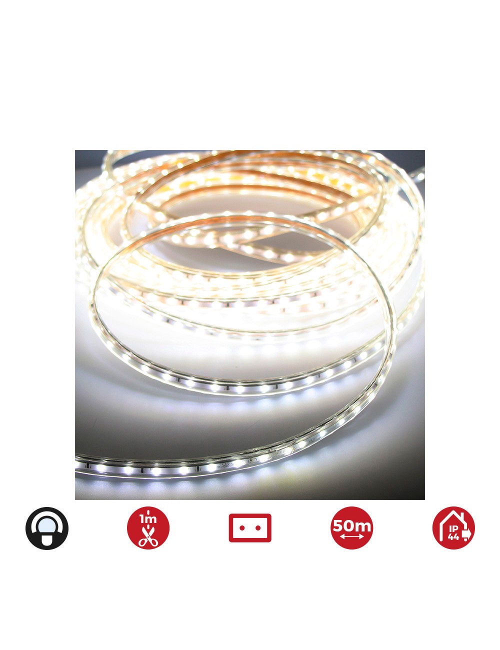 Tira de led 60 leds/m 4,2w/m 220-240v ip44 50 m blanco frio