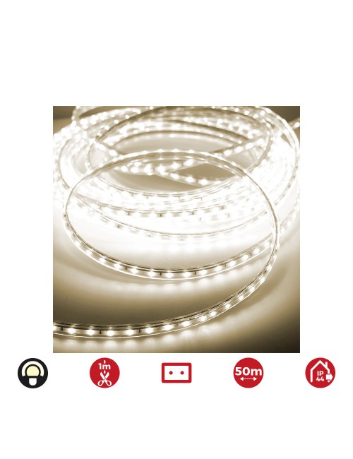 Tira de led 60 leds/m 4,2w/m 220-240v ip44 50 m blanco calido