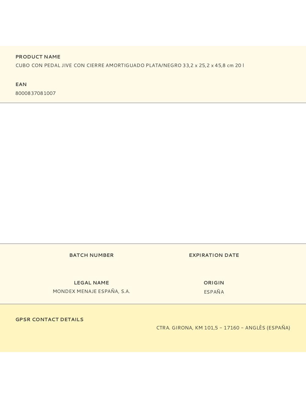 Cubo con pedal jive con cierre amortiguado plata/negro 33,2 x 25,2 x 45,8 cm 20 l