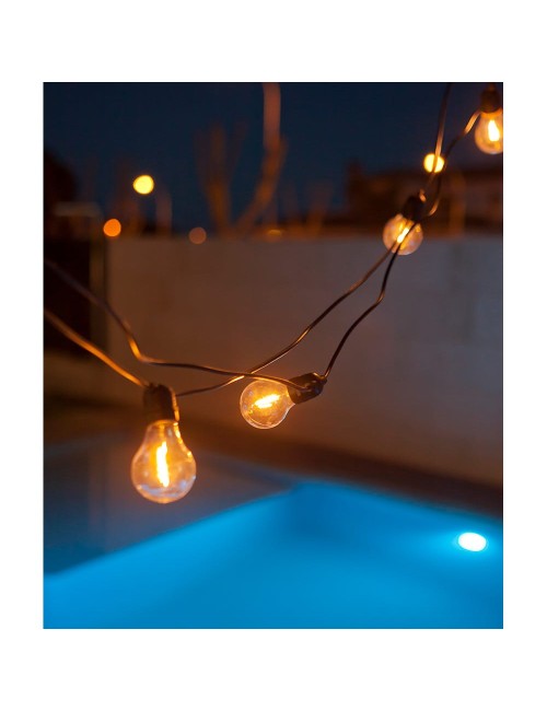 Guirnalda allegra cable negra 10 bombillas 8 m