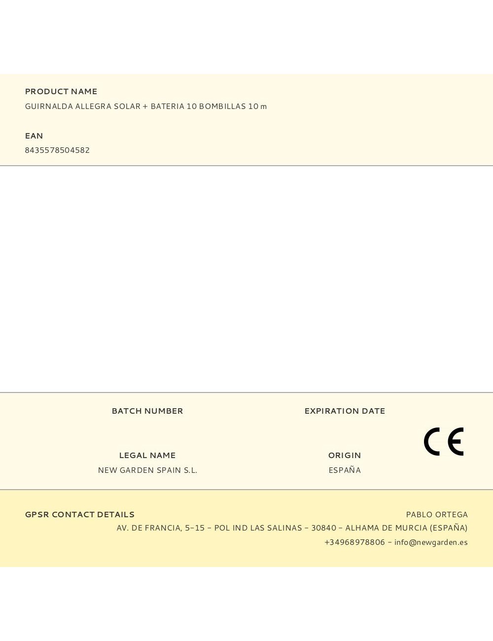 Guirnalda allegra solar + bateria 10 bombillas 10 m