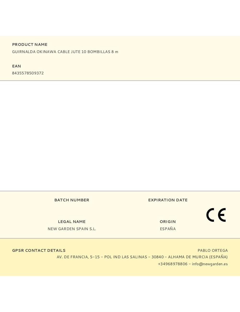 Guirnalda okinawa cable jute 10 bombillas 8 m