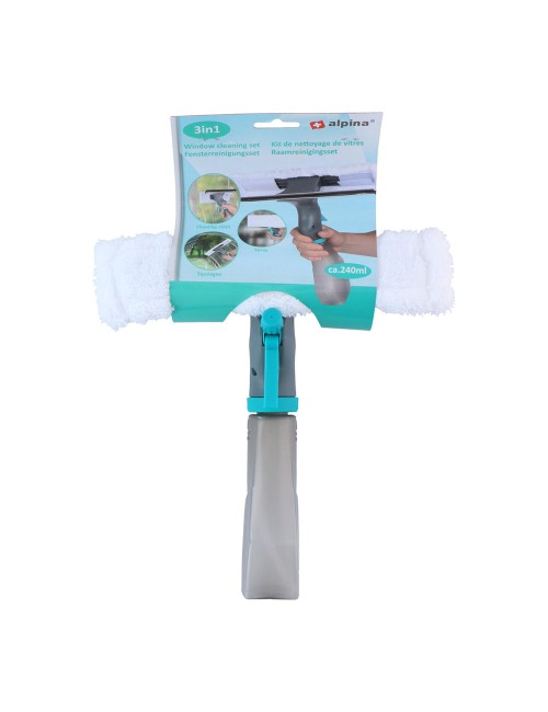 Limpiacristales con mopa y spray todo en uno, con depósito