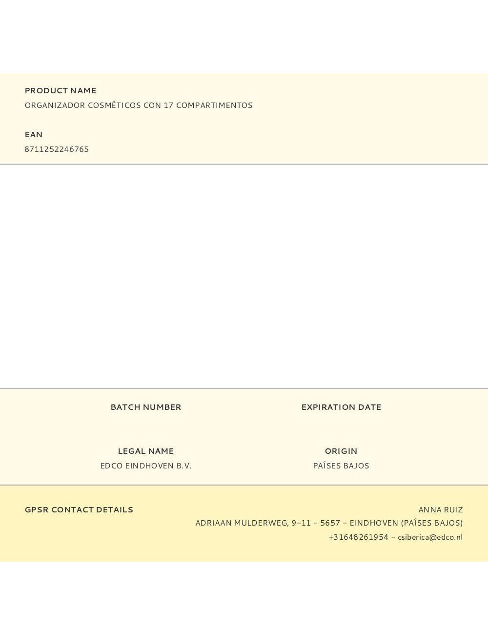 Organizador cosméticos con 17 compartimentos