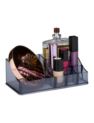 Organizador cosméticos con 8 compartimentos distribución rectangular, colores surtidos