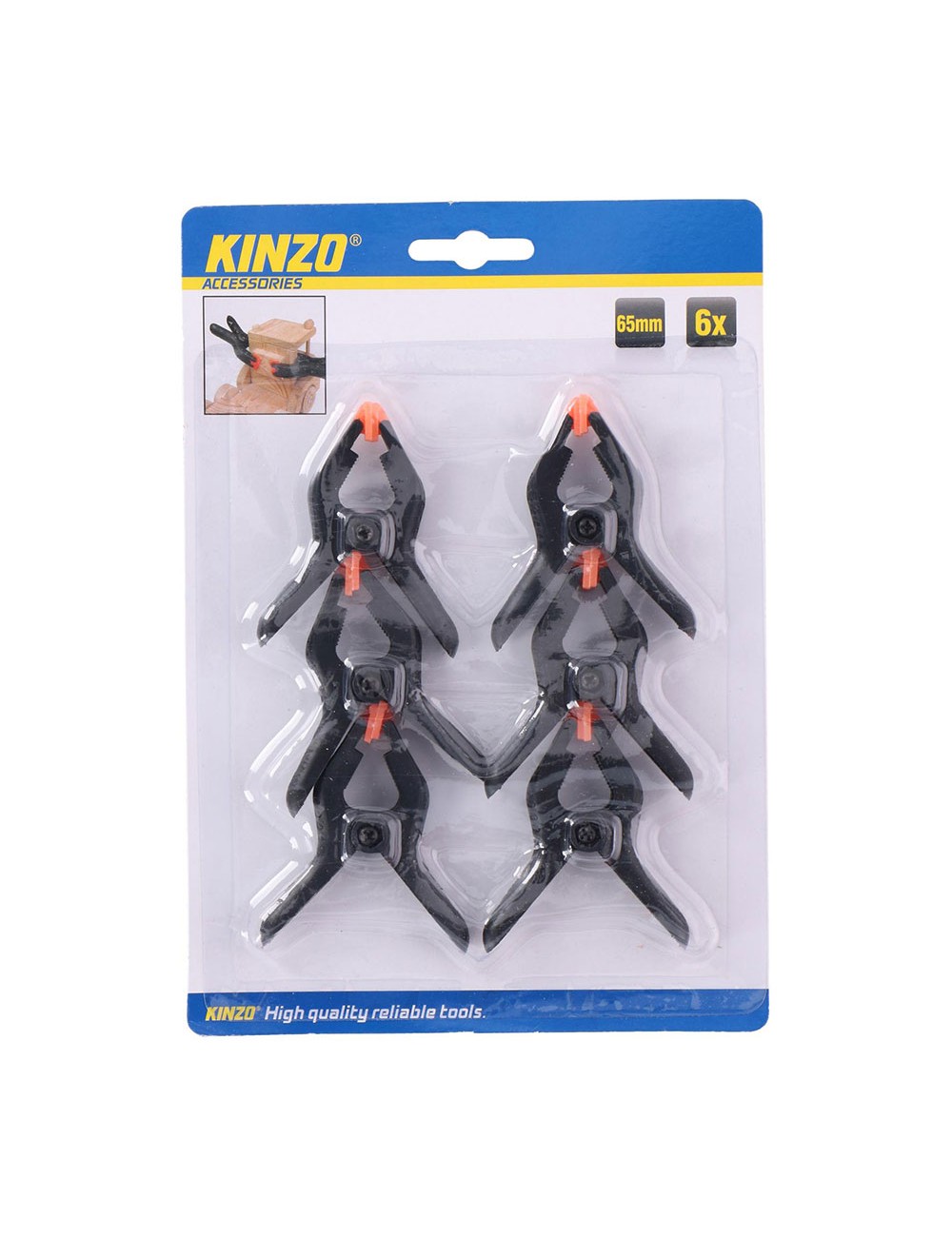 Pinza de resorte, medida 65 mm, pack de 6 uds