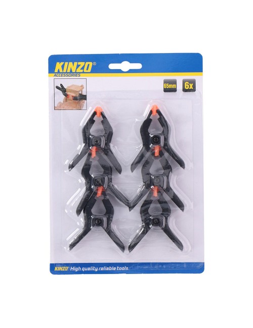 Pinza de resorte, medida 65 mm, pack de 6 uds