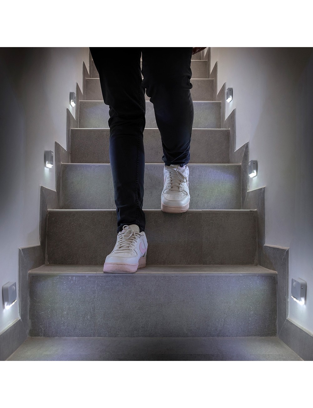 Piloto noche led con sensor movimiento, 2 unidades