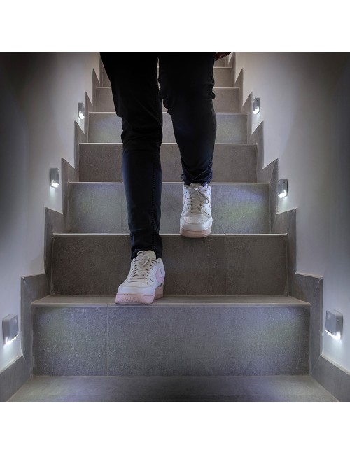 Piloto noche led con sensor movimiento, 2 unidades