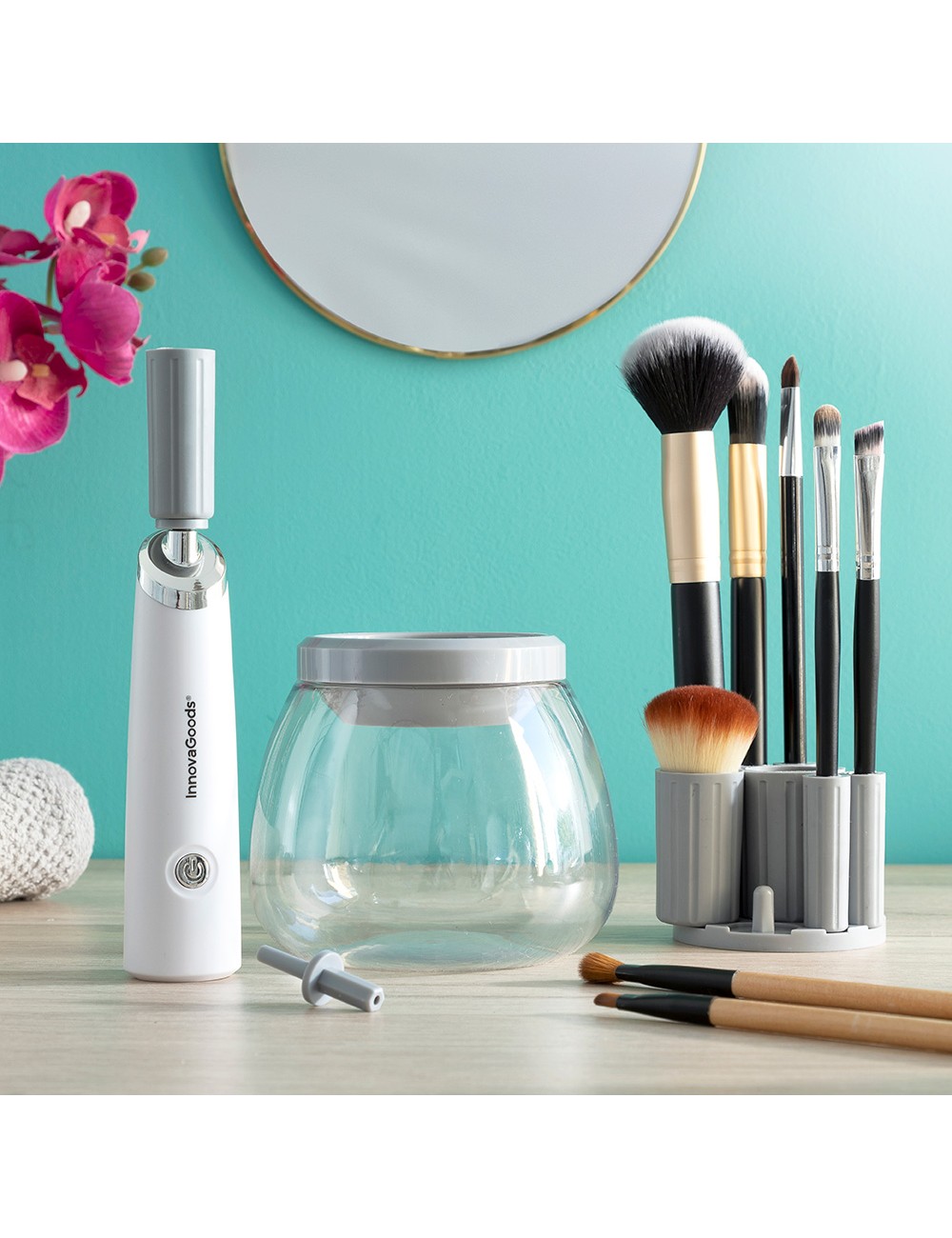 Limpiador y secador automático de brochas de maquillaje