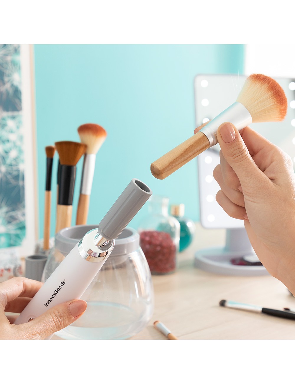 Limpiador y secador automático de brochas de maquillaje