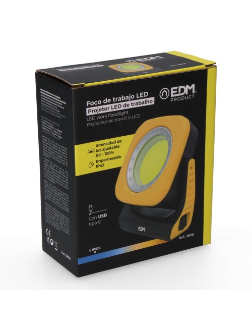 Foco de trabajo led recargable 1000 lm 10 w