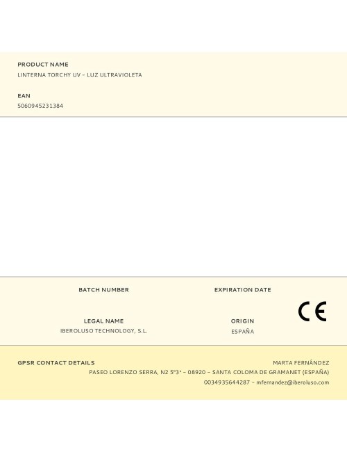 Linterna torchy uv - luz ultravioleta