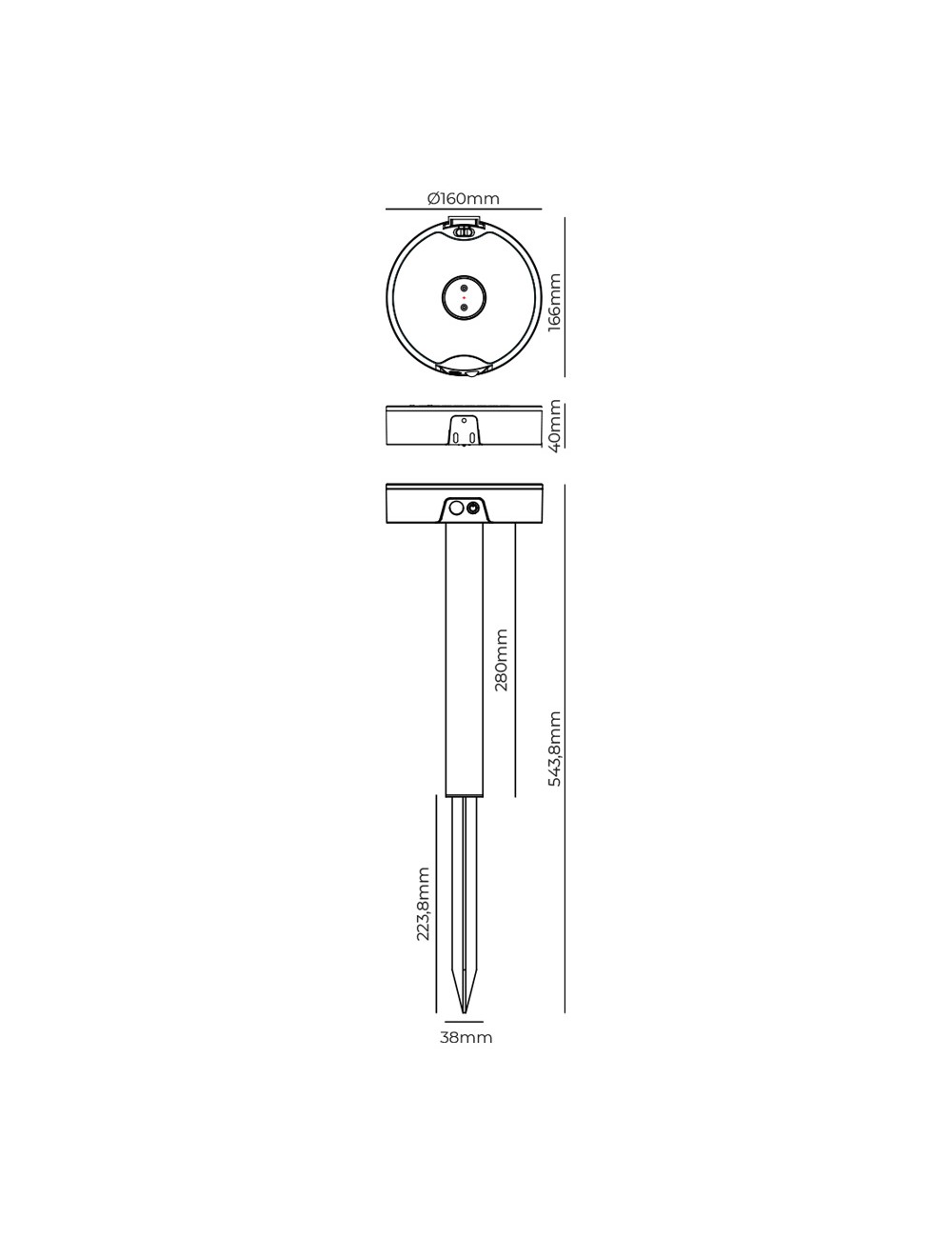 Aplique solar - estaca 4w 500 lm edm