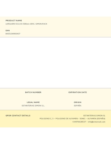 Larguero sclick 500mm gris. simon rack