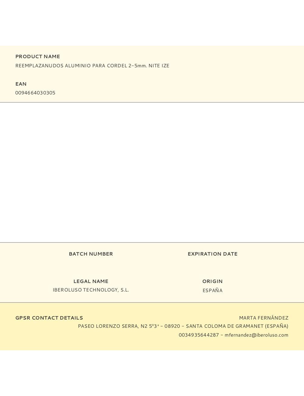 Reemplazanudos aluminio para cordel 2-5mm. nite ize