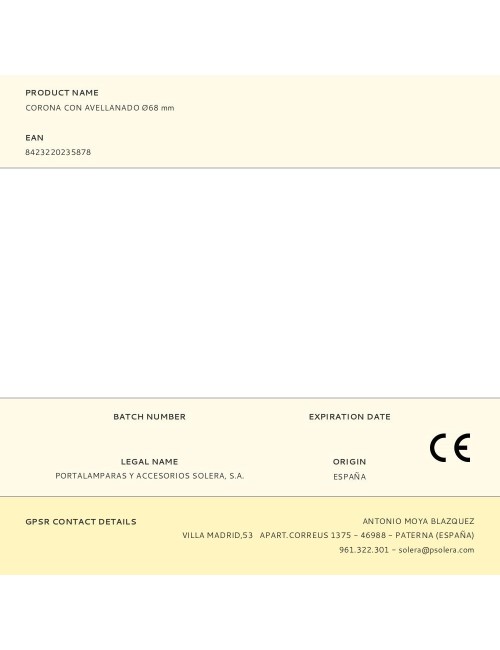 Corona con avellanado ø68 mm