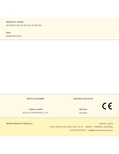 Interruptor de pié 350 vp negro
