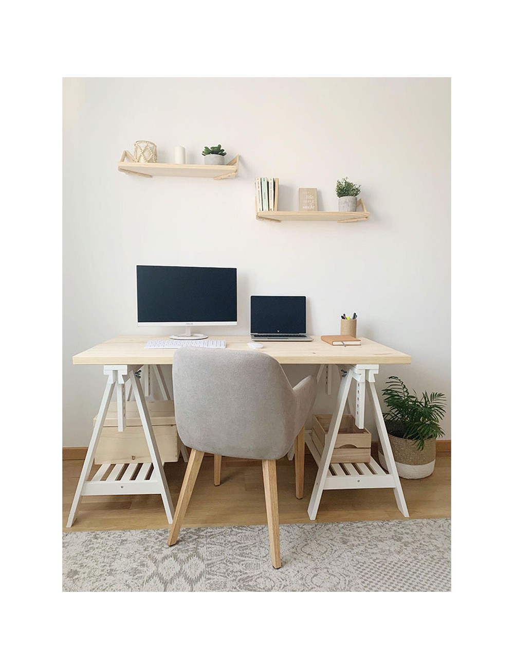 Tablero madera maciza de pino, 140x70x3cm astigarraga