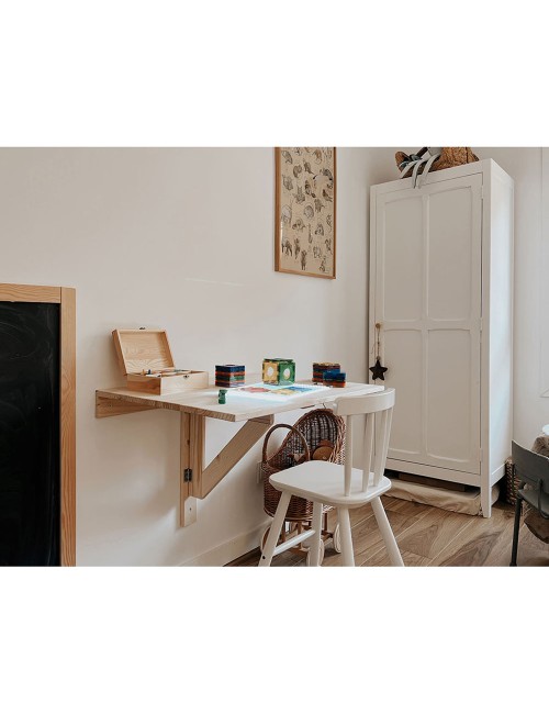 Mesa plegable madera de pared, 79x59x2cm. astigarraga