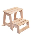 Escalera taburete de madera, 2 peldaños. astigarraga