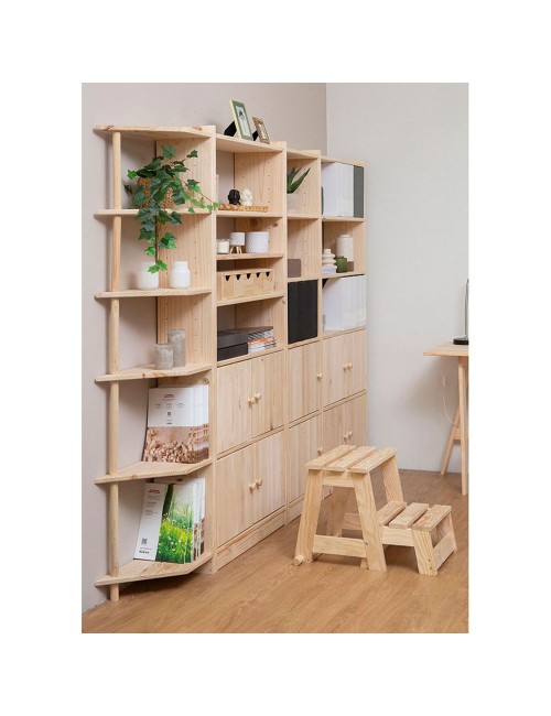 Escalera taburete de madera, 2 peldaños. astigarraga