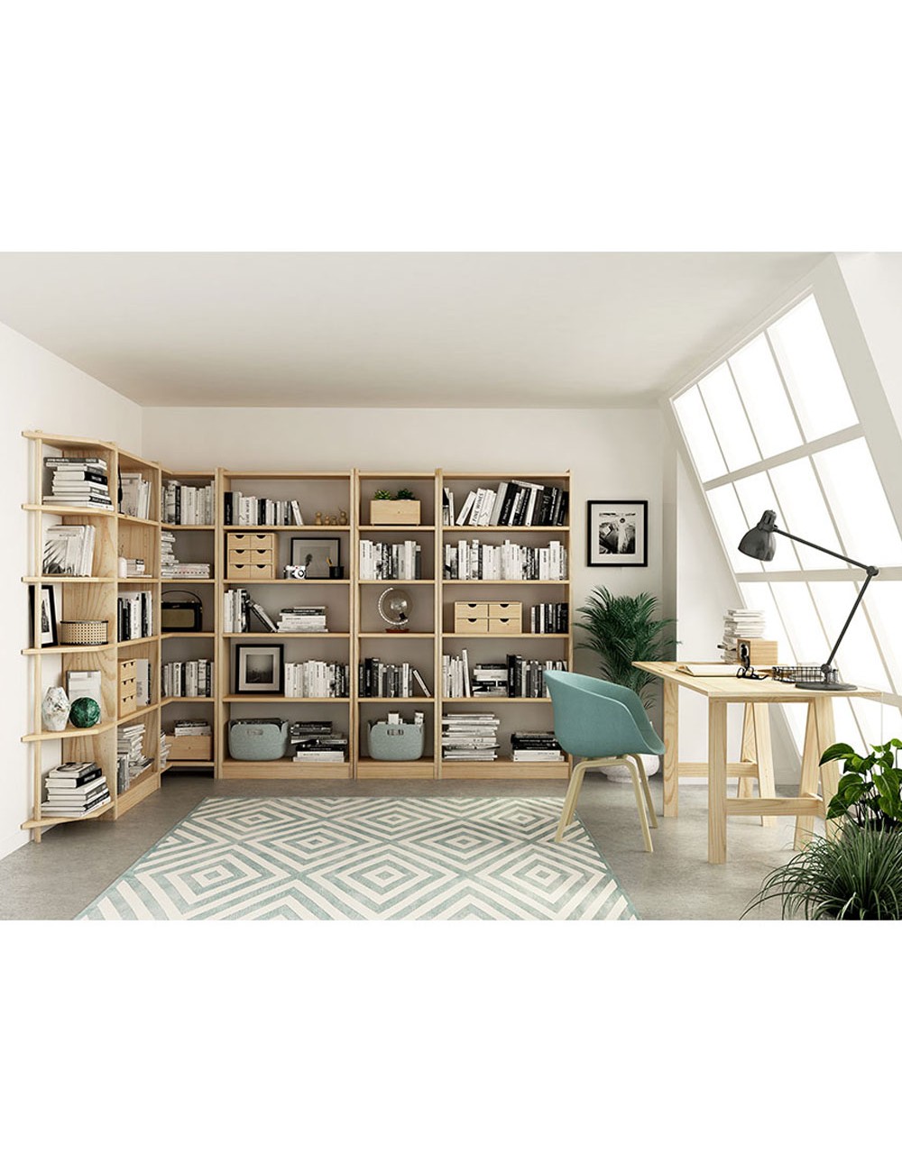 Estanteria gala 4 baldas madera de 49,6 x 25 x 120,7 cm