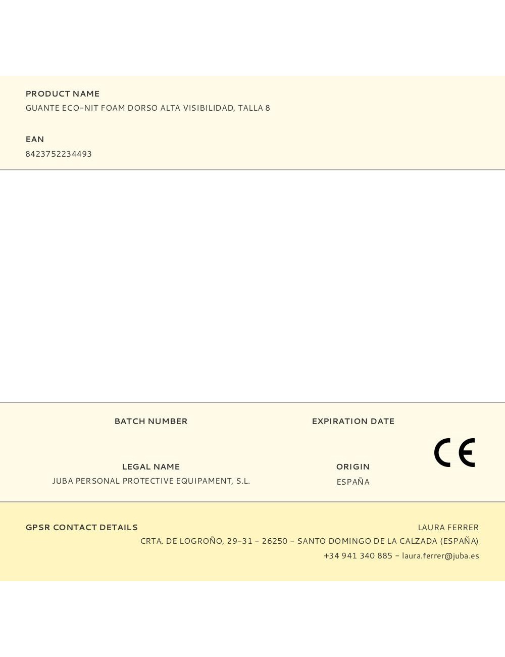 Guante poliéster / elastano palma nitrilo foam, alta visibilidad, táctil, t-08