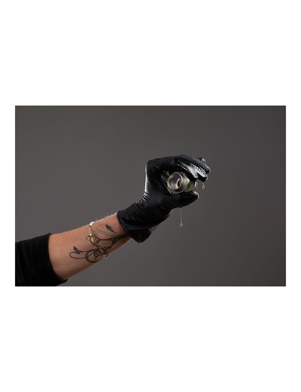 Guante nitrilo, sin polvo, desechable, diamantado, negro, t-08, caja 50 uds