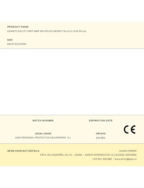 Guante nitrilo, sin polvo, desechable, diamantado, negro, t-09, caja 50 uds