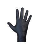 Guante nitrilo, sin polvo, desechable, diamantado, negro, t-10, caja 50 uds