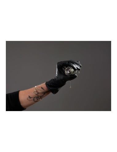 Guante nitrilo, sin polvo, desechable, diamantado, negro, t-10, caja 50 uds