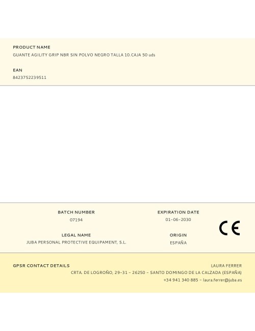 Guante nitrilo, sin polvo, desechable, diamantado, negro, t-10, caja 50 uds