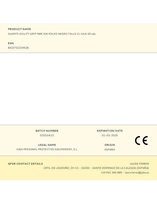 Guante nitrilo, sin polvo, desechable, diamantado, negro, t-11, caja 50 uds