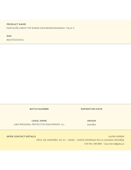 Pantalón largo top range gris/negro/naranja. talla s