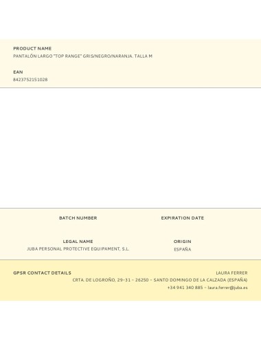 Pantalón largo "top range" gris/negro/naranja. talla m