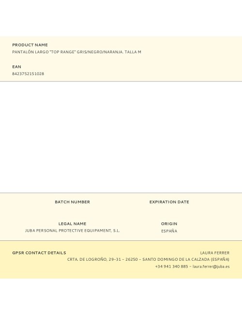 Pantalón largo "top range" gris/negro/naranja. talla m