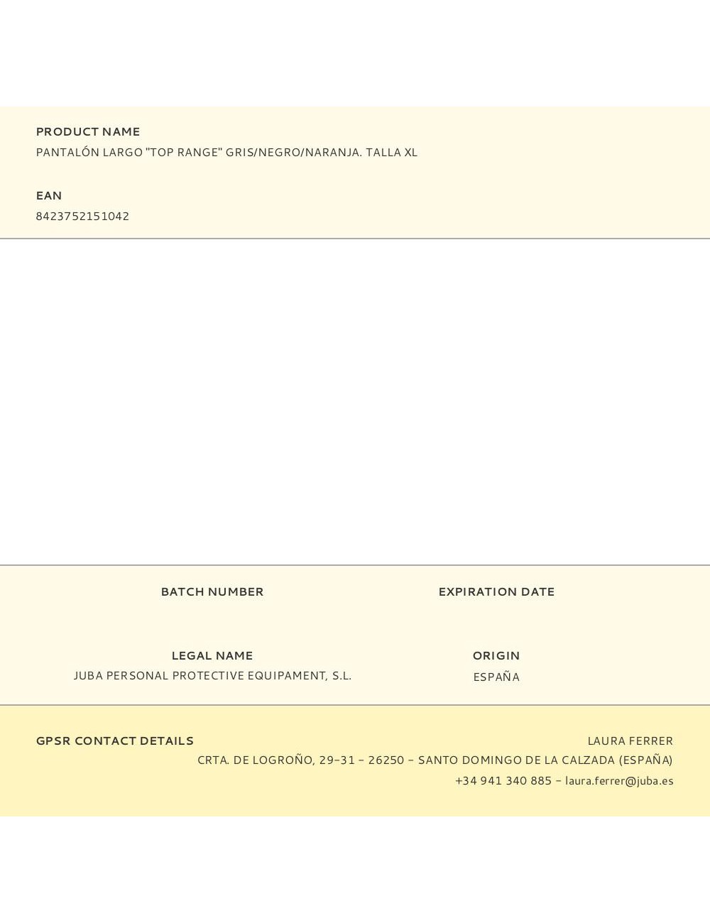 Pantalón largo "top range" gris/negro/naranja. talla xl