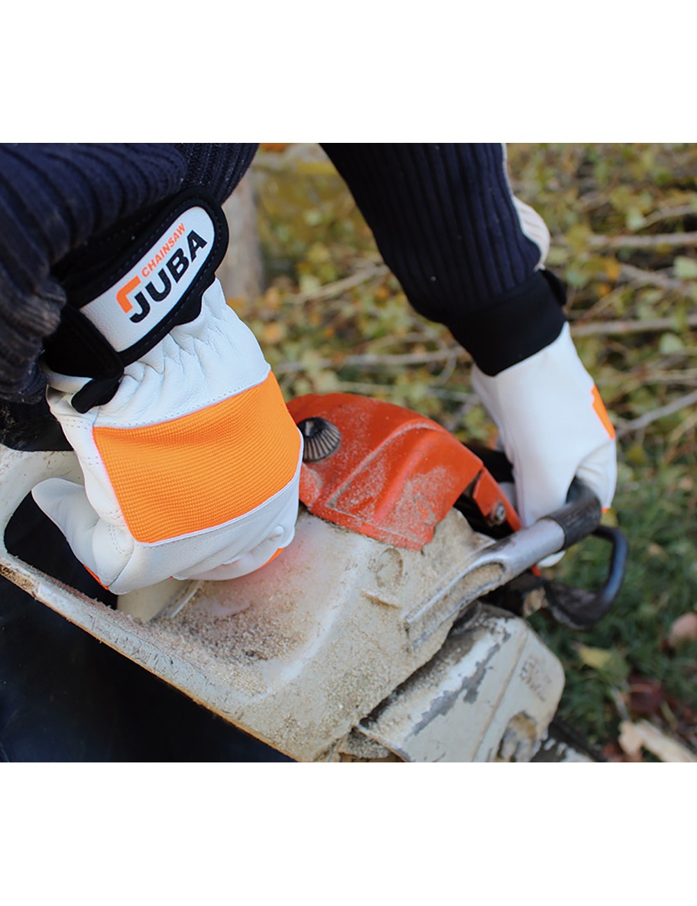 Guante piel reforzado para motosierra clase 1 t-08