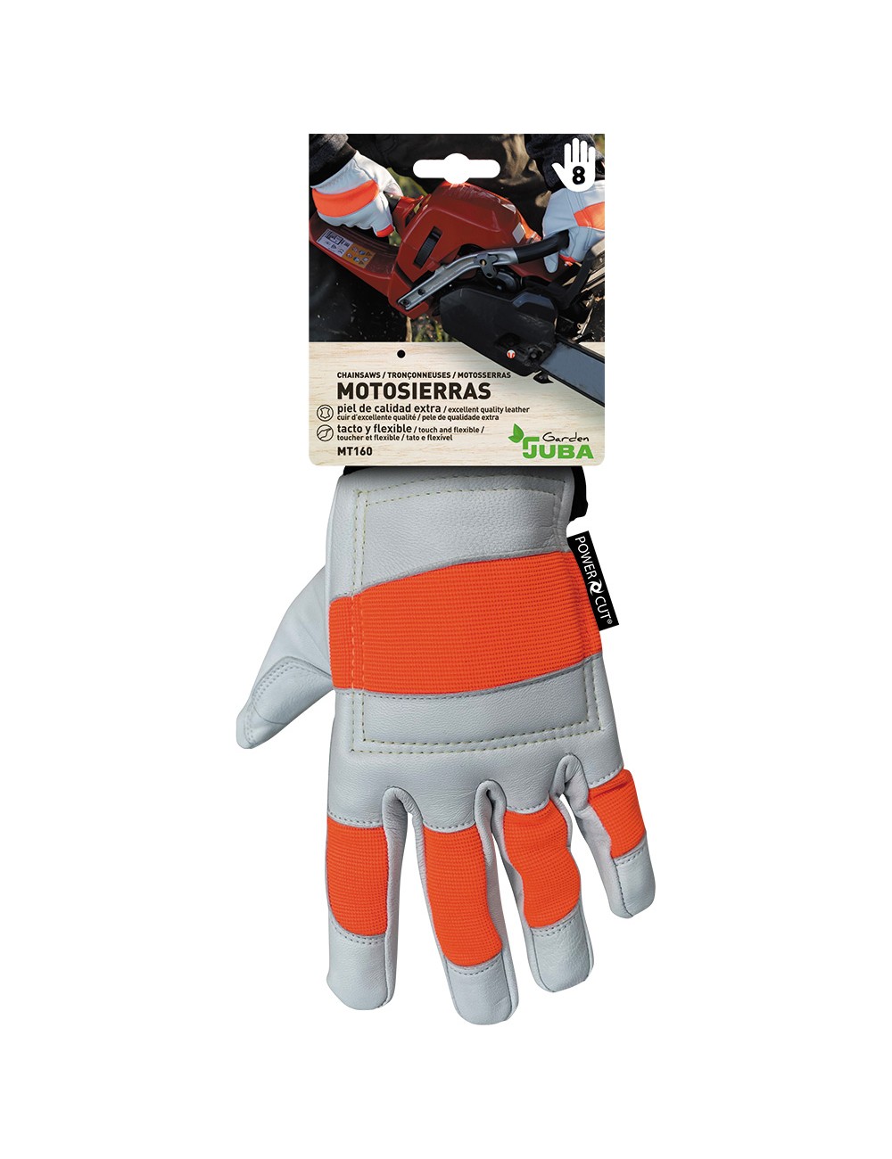 Guante piel reforzado para motosierra clase 1 t-12