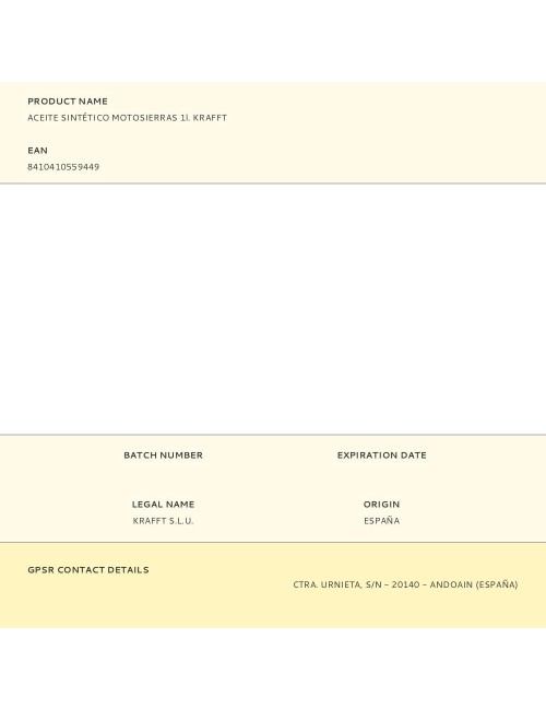 Aceite sintético motosierras 1l. krafft