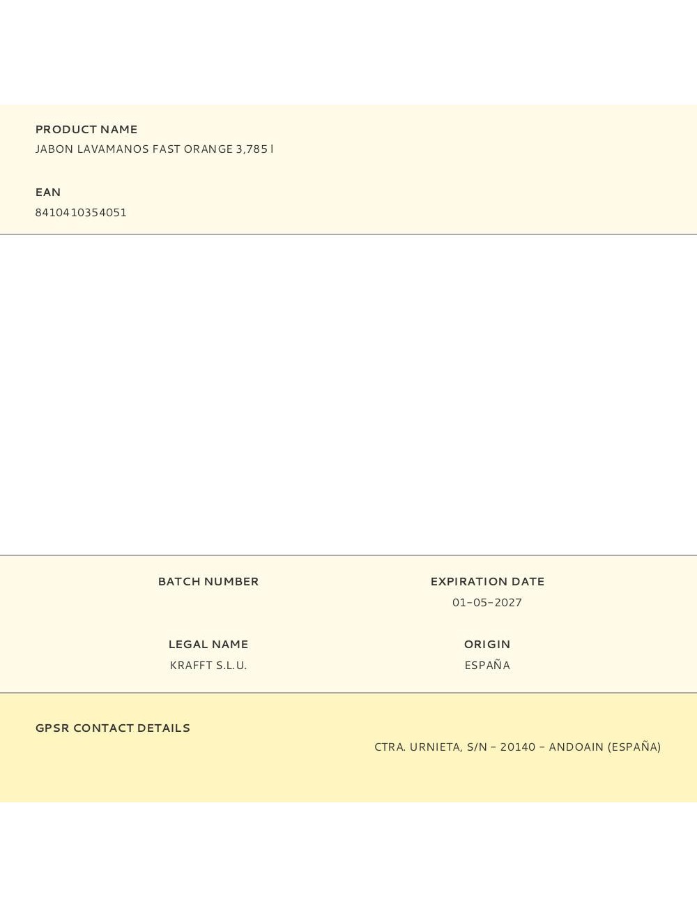 Jabón mecánico lavamanos fast orange 3,785 l