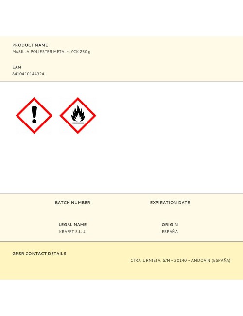 Masilla poliester metal-lyck 250 g
