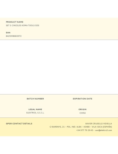 Cincel sds, juego 3 piezas