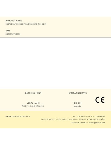 Escalera telescopica de acero 4+4 edm