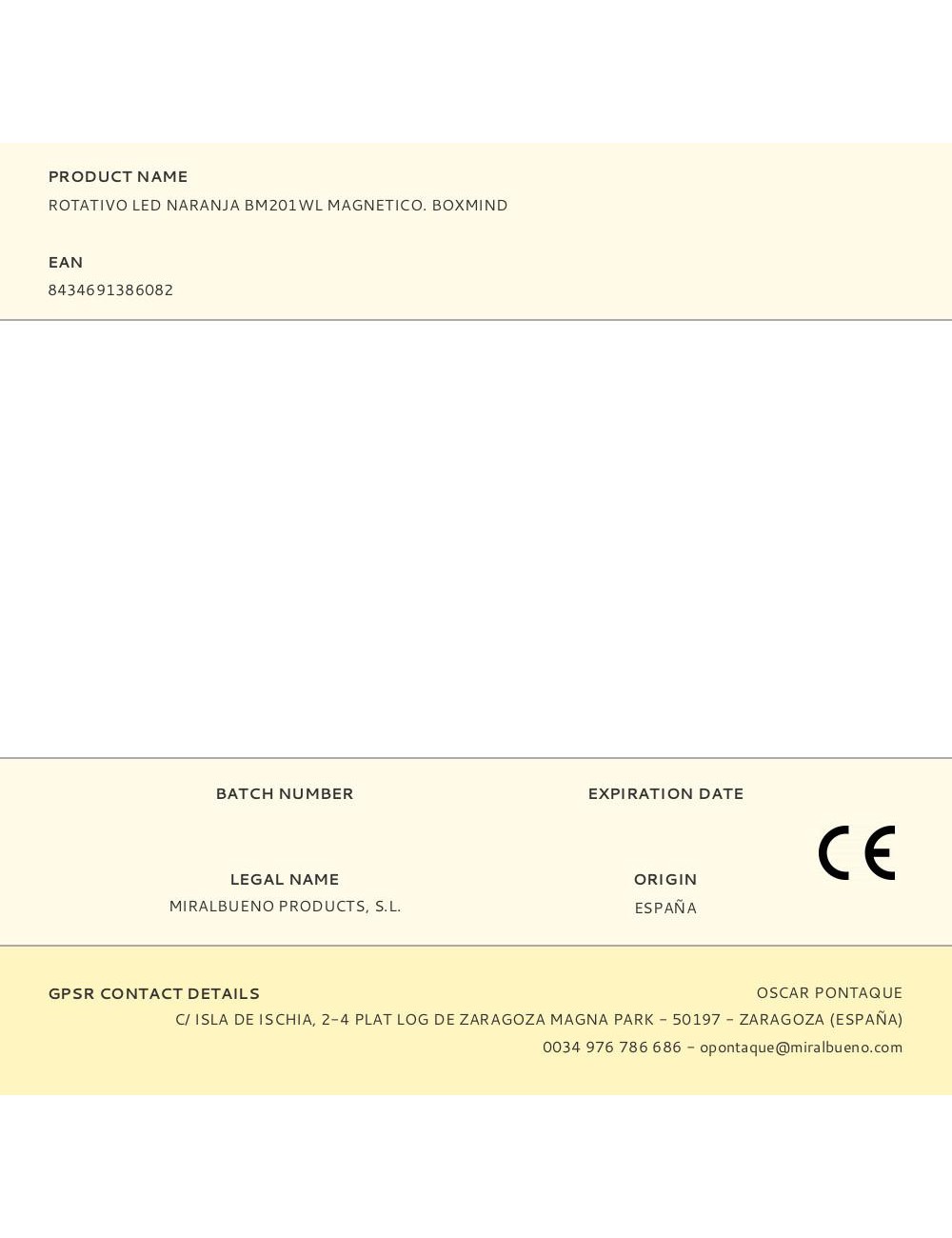 Rotativo led naranja bm201wl magnetico. boxmind