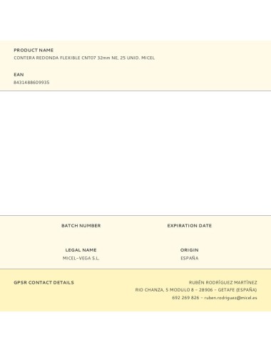 Contera redonda flexible cnt07 32mm ne, 25 unid. micel