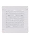 Rejilla ventilación cuadrada con tapones y mosquitera 100x100x7mm abs blanca