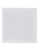 Rejilla ventilación cuadrada con tapones y mosquitera 200x200x7mm abs blanca