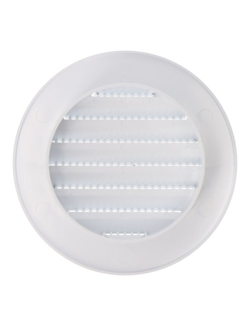 Rejilla ventilación redonda empotrable con mosquitera ø70mm abs blanca